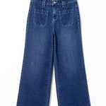 Sail Blue Wide Leg Pocketed High Waist Jeans