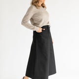 Camellia A-Line Cotton Twill Maxi Skirt - FINAL SALE
