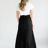 Camellia A-Line Cotton Twill Maxi Skirt - FINAL SALE
