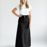 Camellia A-Line Cotton Twill Maxi Skirt - FINAL SALE