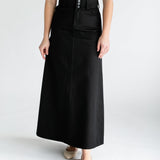 Camellia A-Line Cotton Twill Maxi Skirt - FINAL SALE