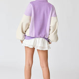 Lavender Color Block Sweatshirt
