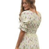 Celine Puff Sleeve Floral Maxi Dress