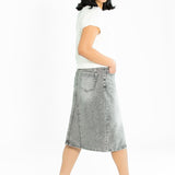 Claire A-line Denim Midi Skirt