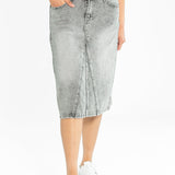 Claire A-line Denim Midi Skirt