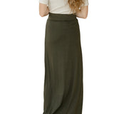 Clarise Olive Premium Knit Maxi Skirt