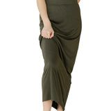Clarise Olive Premium Knit Maxi Skirt