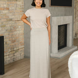 Clarise Striped Premium Knit Maxi Skirt
