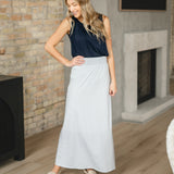 Clarise Striped Premium Knit Maxi Skirt