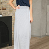 Clarise Striped Premium Knit Maxi Skirt