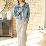 Clarise Striped Premium Knit Maxi Skirt