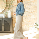 Clarise Striped Premium Knit Maxi Skirt