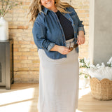 Clarise Striped Premium Knit Maxi Skirt