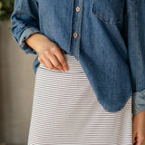 Clarise Striped Premium Knit Maxi Skirt