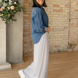 Clarise Striped Premium Knit Maxi Skirt