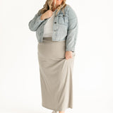 Clarise Striped Premium Knit Maxi Skirt