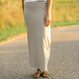 Clarise Striped Premium Knit Maxi Skirt