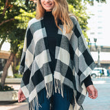 Classic Buffalo Check Tassel Ruana