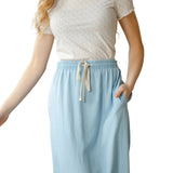 Cleo Chambray Tie Maxi Skirt