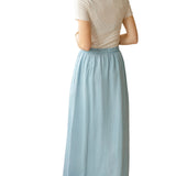 Cleo Chambray Tie Maxi Skirt