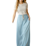 Cleo Chambray Tie Maxi Skirt