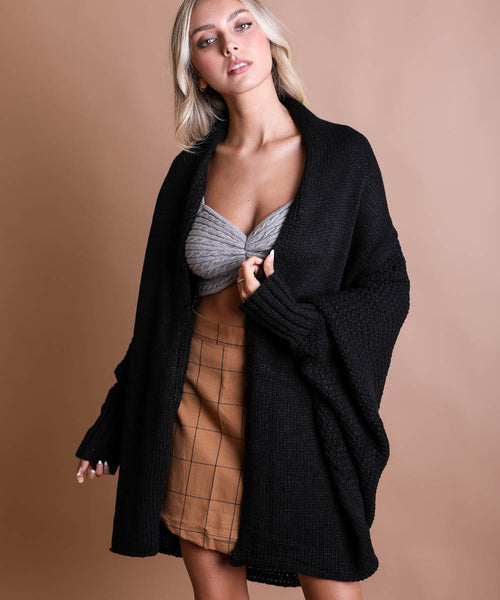 Cozy Chic Bat Wing Bliss Knit Cardigan