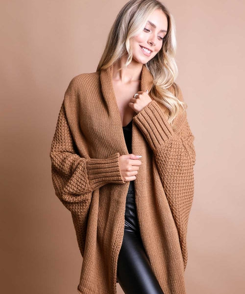Cozy Chic Bat Wing Bliss Knit Cardigan