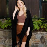 Cozy Haven Embroidered Tassel Wrap