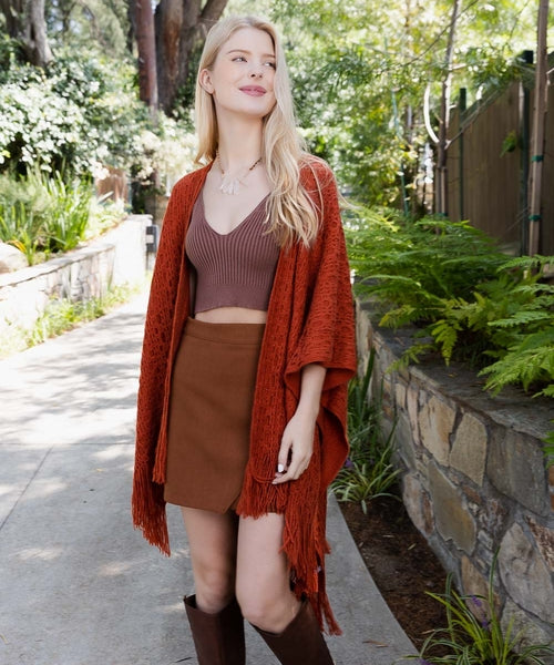 Cozy Haven Embroidered Tassel Wrap
