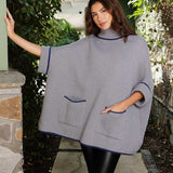 CozyCove Turtle Neck Poncho with Easy Sleeves