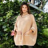 CozyCove Turtle Neck Poncho with Easy Sleeves