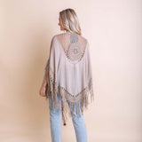 Crochet Medallion Tassel Kimono