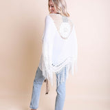 Crochet Medallion Tassel Kimono