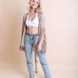 Crochet Medallion Tassel Kimono