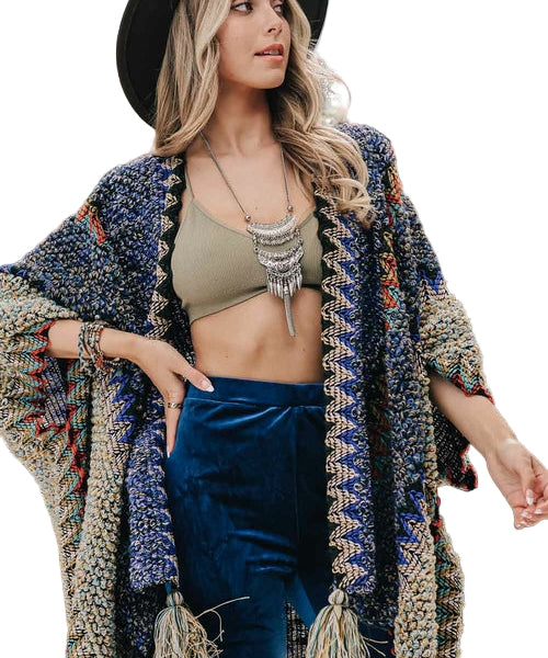 Cuddle Season Crochet Patterned Ruana