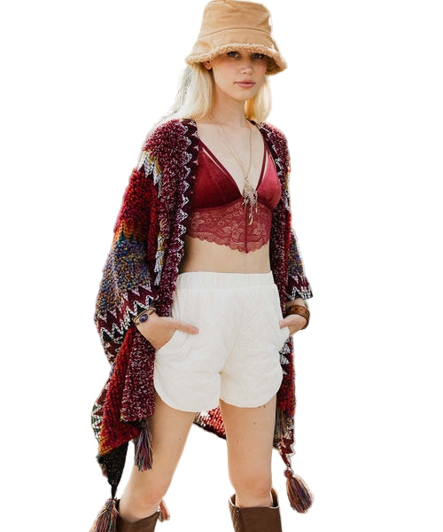 Cuddle Season Crochet Patterned Ruana