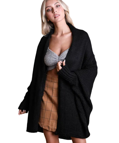 Cuddly Bat Sleeve Knit Cardigan