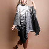 Cuddly Herringbone Hooded Poncho