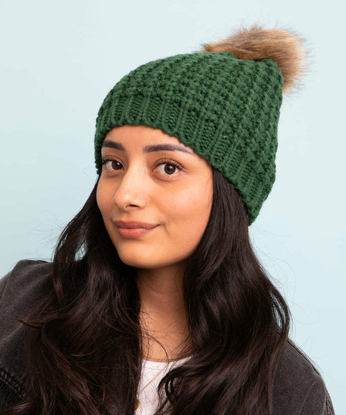 Cute Textured Pom Beanie