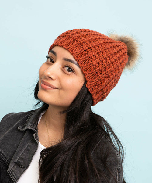 Cute Textured Pom Beanie