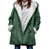 Sherpa-Lined Duffle Toggle Jacket with Hood — Warm Hooded Fleece Coat