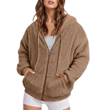 Long Zip-Up Hoodie – Soft Cotton Velvet, Oversized Fit