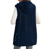 Textured Sleeveless Hooded Vest