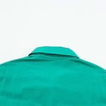 Bright Green Shirred Ruffle Sleeve Button Up Short Dress