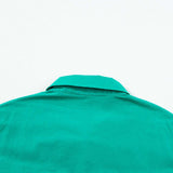 Bright Green Shirred Ruffle Sleeve Button Up Short Dress