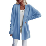 Longline Open-Front Cardigan | Oversized Knit with Patch Pockets