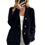 Women's Suit-Collar Thickened Knit Cardigan Coat