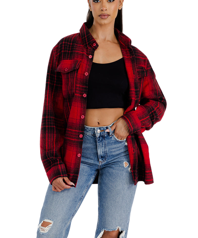 Boyfriend Oversized Soft Flannel Shacket FL504