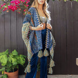 Colorful Cobalt Crochet Ruana