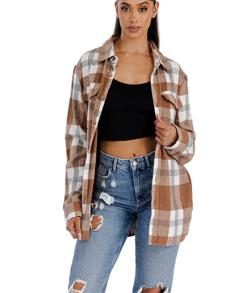 Boyfriend Oversized Soft Flannel Shacket FL505